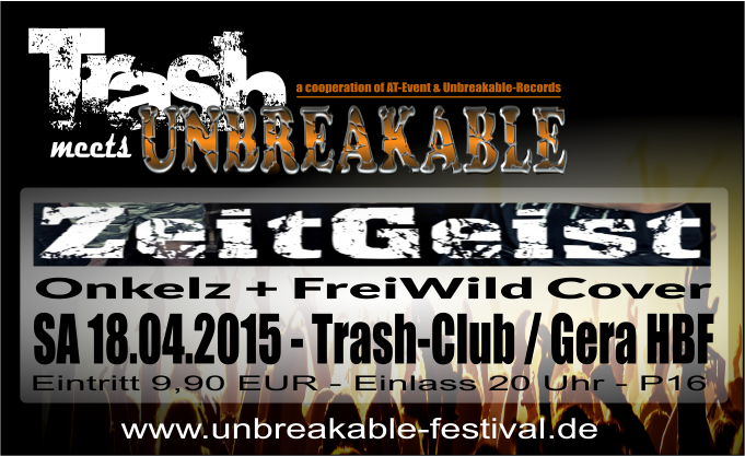 “Zeitgeist” – 18.04.2015 – live im Trash Gera/HBF