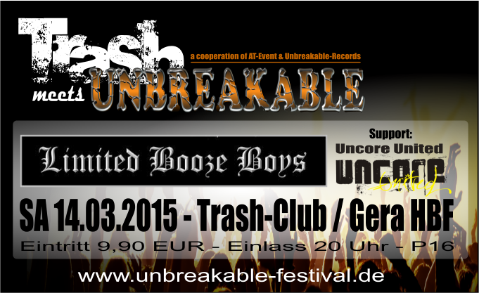 “Limited Booze Boys” – 14.03.2015 – live im Trash